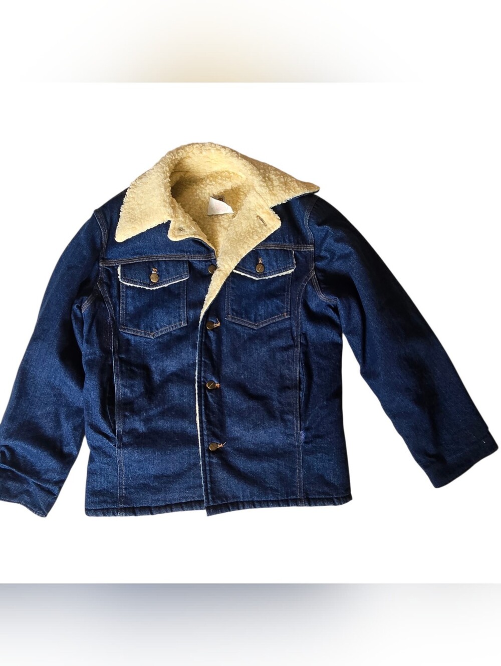 Vintage 1970s Carhartt Denim Sherpa Lined USA Barn Chore Jacket 38 Cowgirl